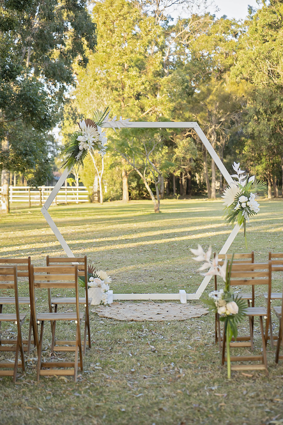 Ceremony styling - Hexagonal arbour