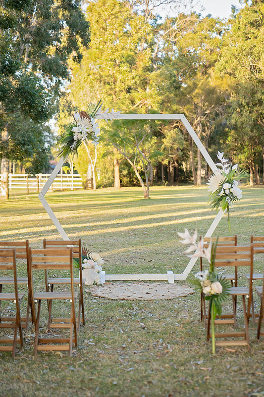 Ceremony styling - Hexagonal arbour