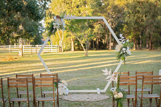 Ceremony styling - Hexagonal arbour