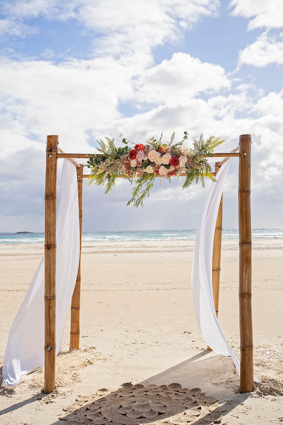 Ceremony styling - Bamboo cabana 4 post